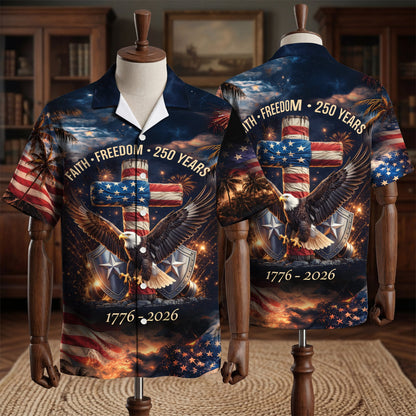 Patriotic Statue of Liberty 1776–2026 - USA 250th Anniversary Hawaiian Shirt