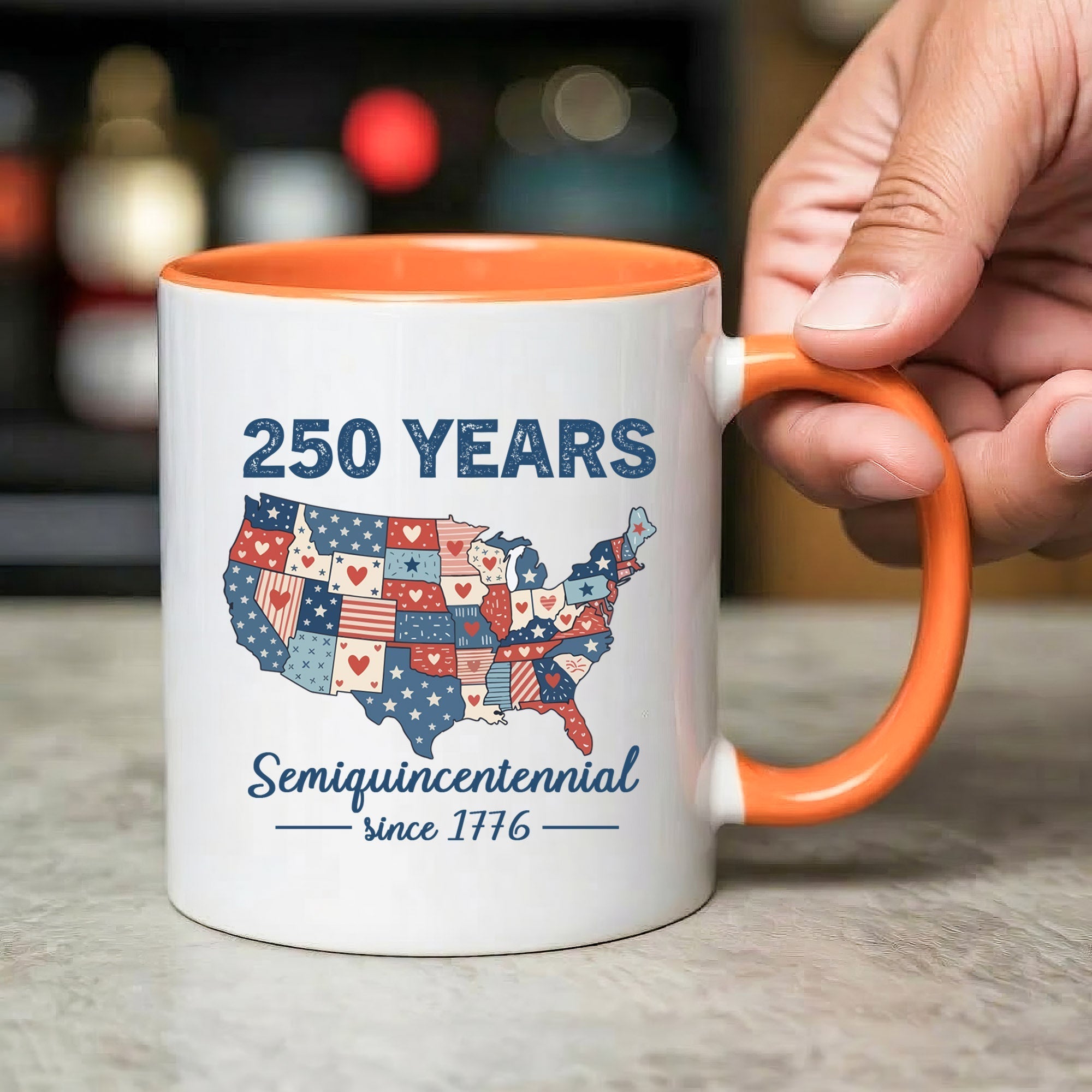 250 Years Semiquincentennial USA Map Patriotic Coffee Mug