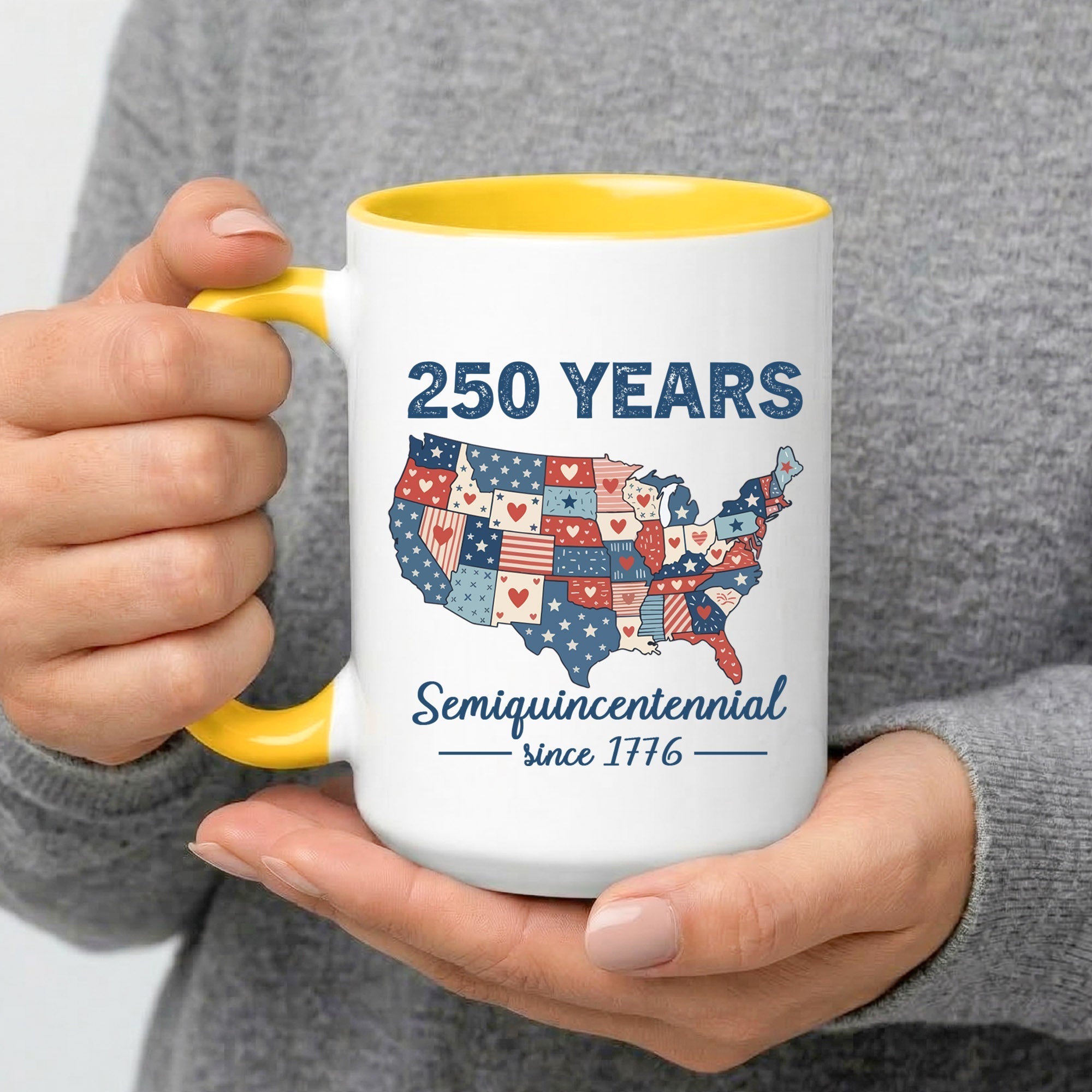 250 Years Semiquincentennial USA Map Patriotic Coffee Mug