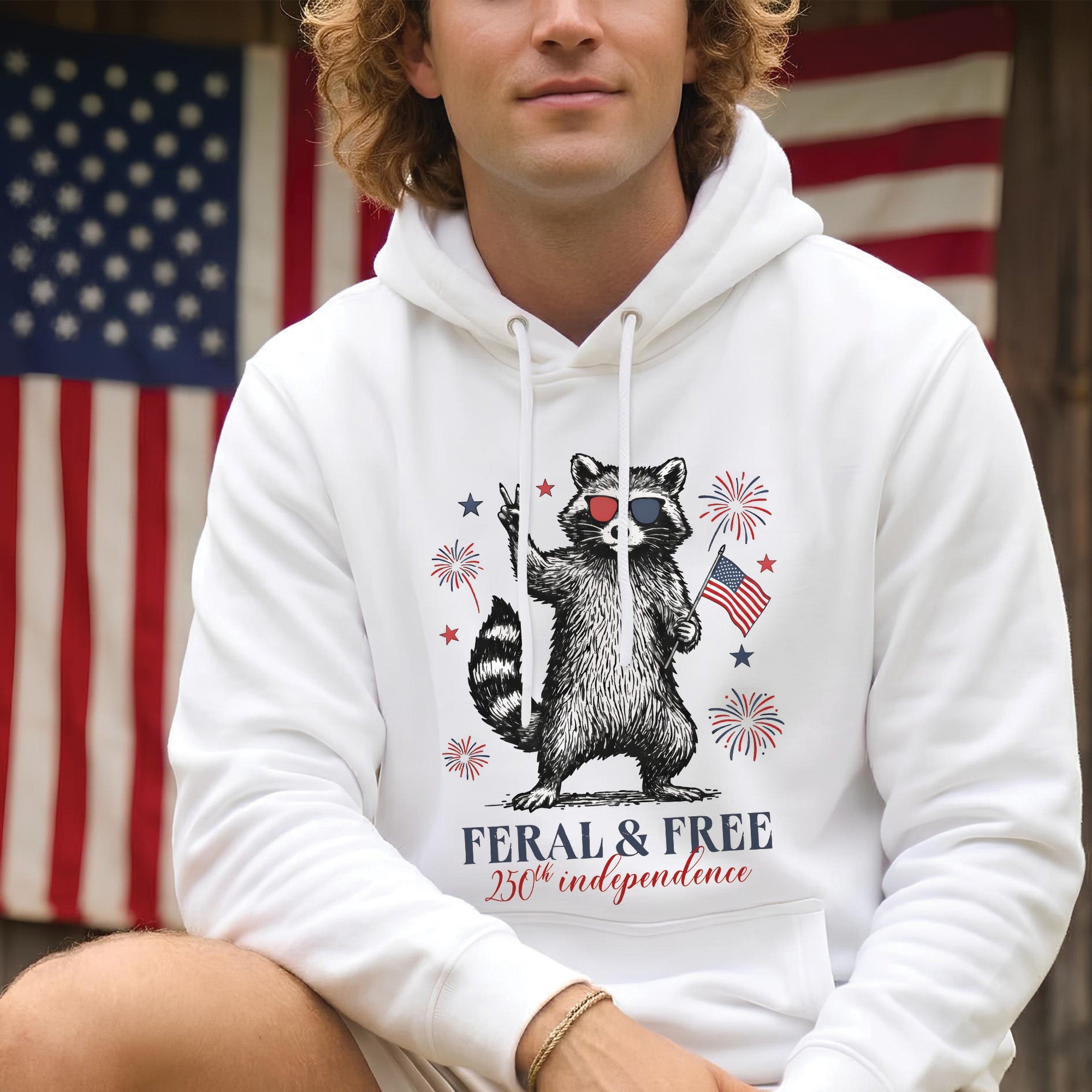 USA 250th Anniversary Shirt Feral & Free Patriotic Raccoon Unisex Shirt