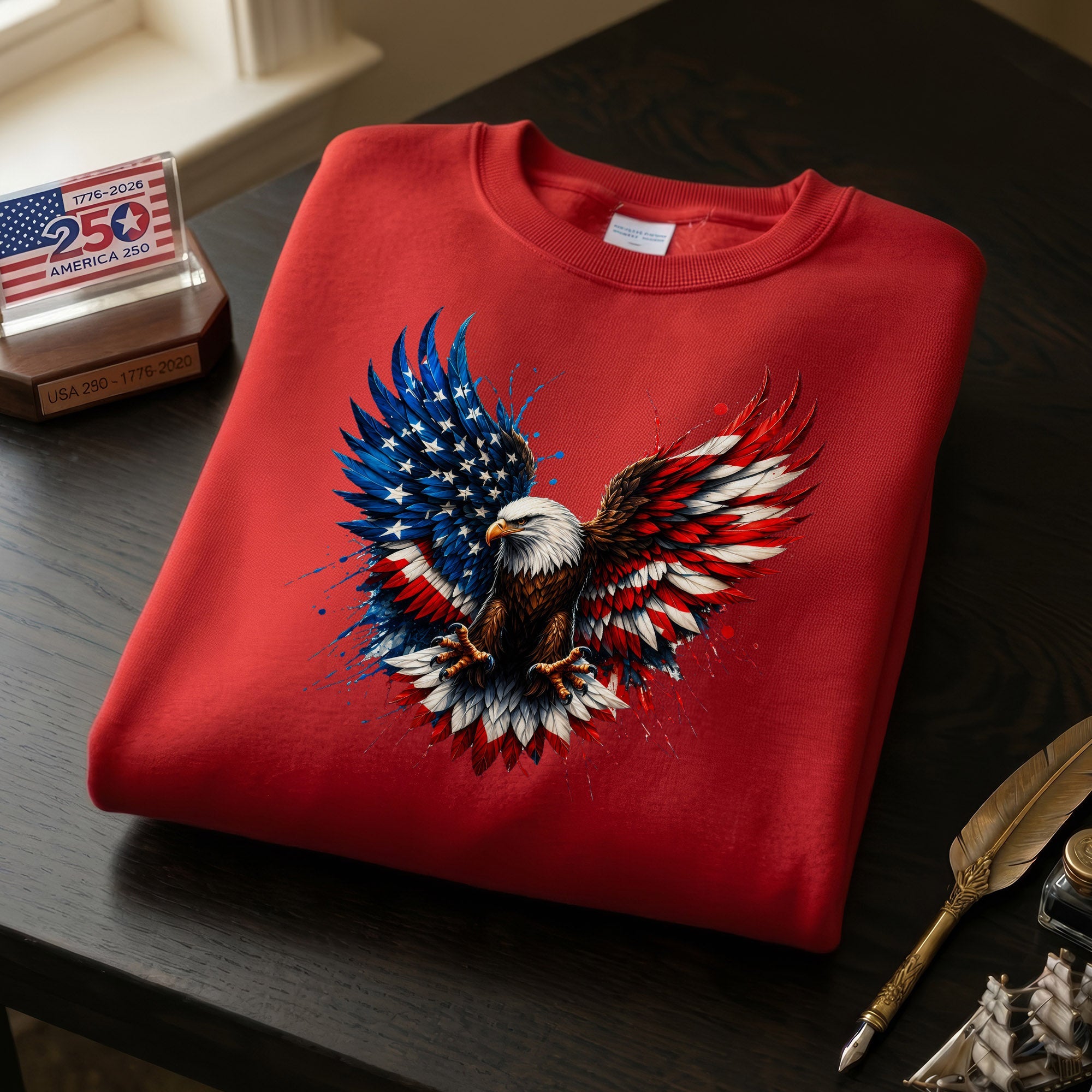 Bald Eagle American Flag Unisex Shirt - USA 250th Anniversary Patriotic Freedom