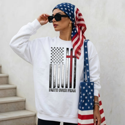 250th Anniversary Unisex Shirt, Faith Over Fear Patriotic Christian American Flag