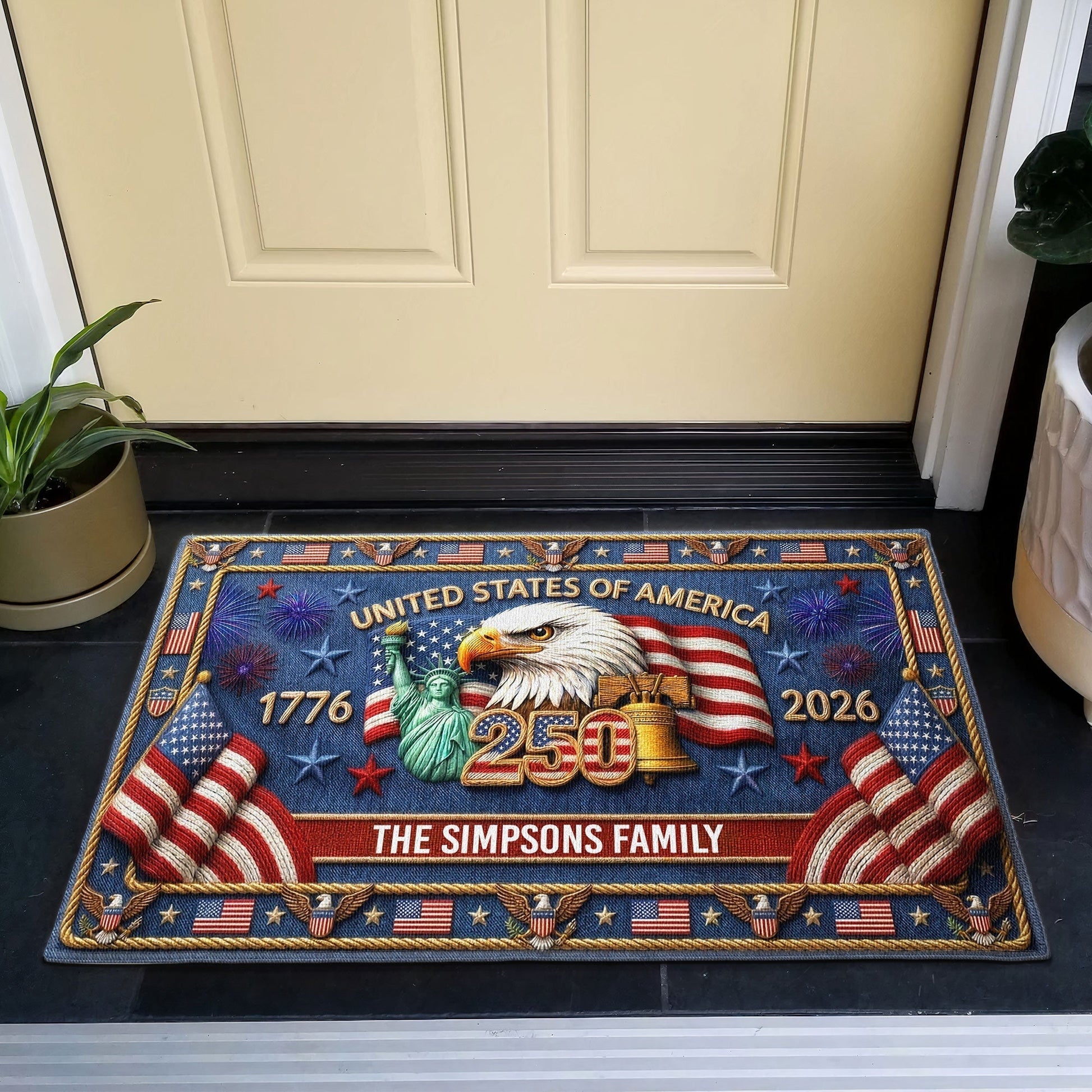 Personalized Doormat - America 250th Gifts for Family