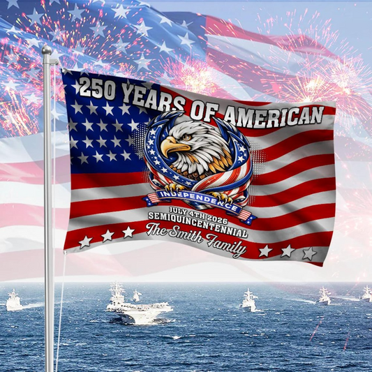 Personalized 1776-2026 USA 250th Anniversary Flag - Custom Railroad Dept Train Conductor Locomotive Half Round Fan Banner Patriotic Bunting Flag