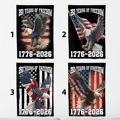 250 Years America Garden Flag, 250th Anniversary USA Patriotic Banner Double-Sided with Eagle Design, 1776-2026 Commemorative