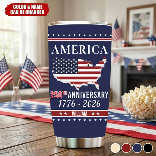 Personalized  250 Years USA Tumbler for Proud Americans We The People  1776 2026