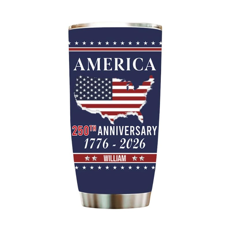Personalized  250 Years USA Tumbler for Proud Americans We The People  1776 2026