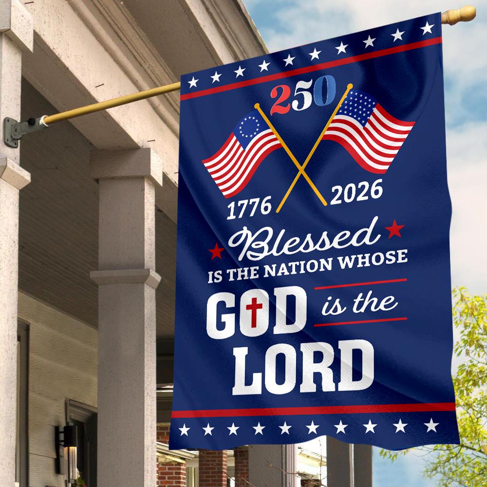 Christian God  American 250th Garden Flag, Patriotic Yard Flag Decor 250 Years House Banner,  Christian Patriotic Gift