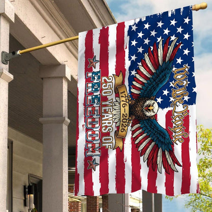 250 Years Freedom USA Flag, 1776–2026 Eagle We The People Flag, American History Patriotic Banner, Outdoor Wall Decor