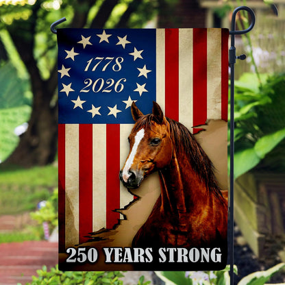 Patriot Horse American Garden Flag, 2026 Patriotic Horse Yard Banner, Semiquincentennial Decor , Veteran Gift Outdoor