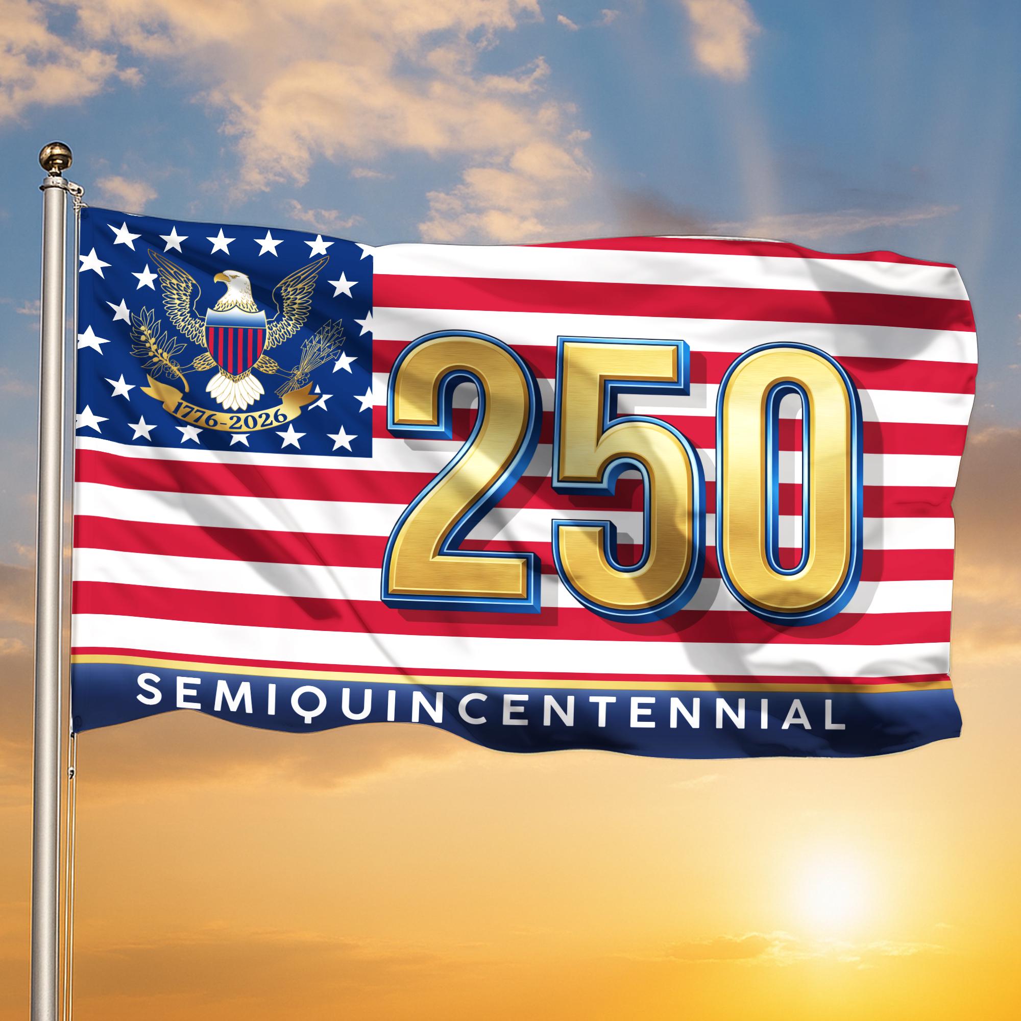 Happy Birthday America 250th Semiquincentennial Garden Flag, Patriotic Yard Flag Decor 250 Years House Banner, USA Porch Decoration